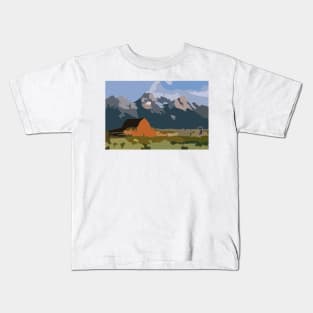 Grand Teton Painting Kids T-Shirt